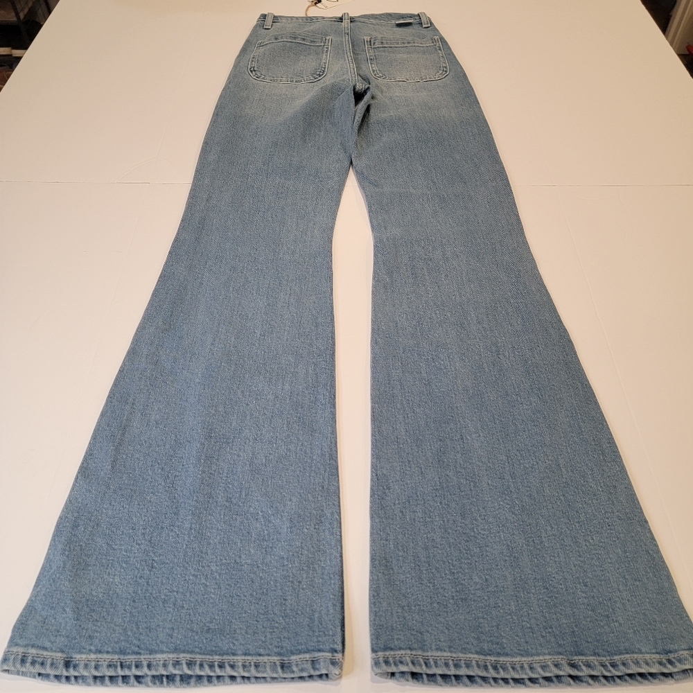 Boyish Denim The Ricky Flare Jean High Rise Light Wash Distressed Size 25 NEW! - Picture 14 of 15